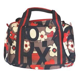 Vintage Y2K Roxy Flower Power Mini Duffle Bag Surf Skater Mod Barrel Purse